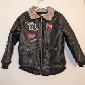 Epic Threads Faux Leather Jacket with Faux Fur Collar Size 6